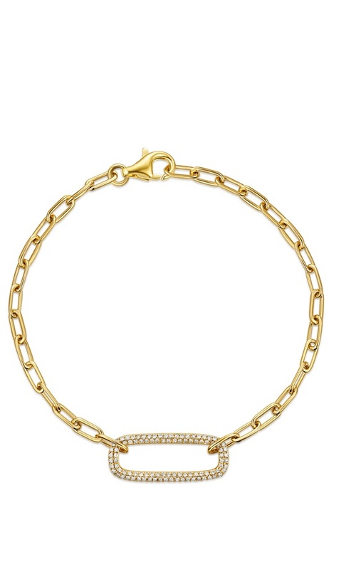 14KY/WG 0.24CTW DIAMOND OVAL LINK BRACELET WITH 98 DIAMOND TOTAL