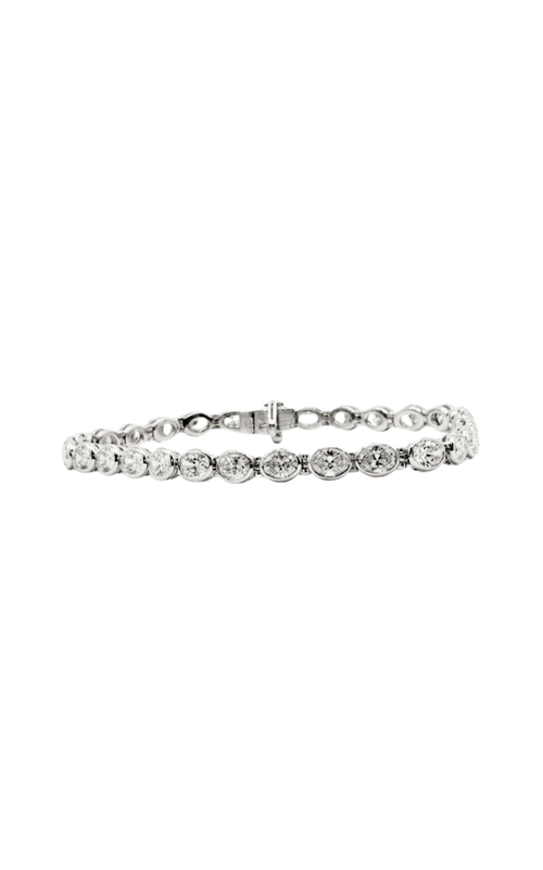 PLATINUM TENNIS BRACELET, 31OV=7.38CTW, G-H / VS, BEZEL SET, 4.7mm x 3.4mm, 1/4, 7 LENGTH