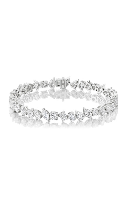 18KW MIX STONE TENNIS BRACELET, 11.82CTW, MIX OF PEAR, EMERALD, OVAL, MARQUISE, AND BRILLIANT ROUND