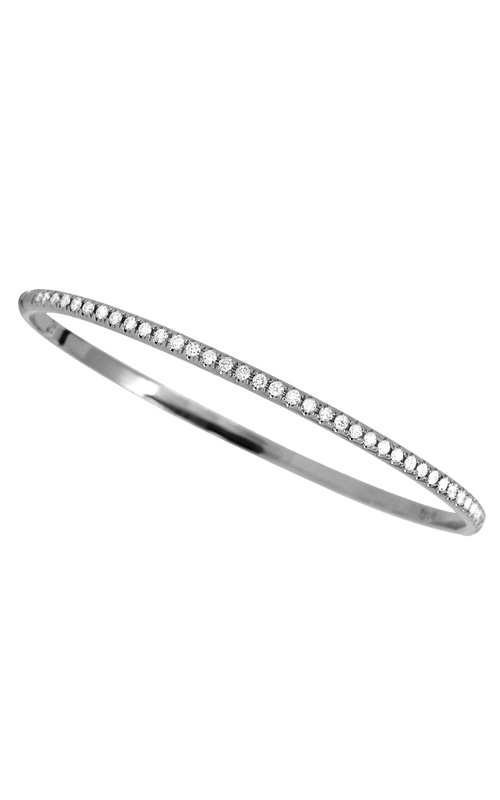 18KWG DIAMOND BANGLE 39 RDS= 1.00CTW, 57X50MM