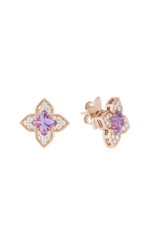 18KR DIAMOND/AMETHYST VENETIAN PRINCESS EARRINGS, AMETHYST=0.85CTW, DIAM=0.38CTW, FRICTION BACKINGS