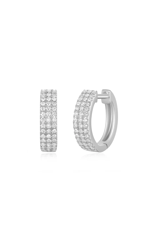 14KWG 0.23CTW 3-ROW DIAMOND HUGGIE WITH 84 DIAMONDS TOTAL