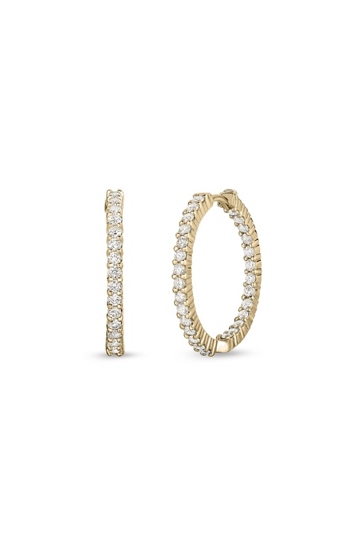 18KYG 25MM DIAMOND HOOP EARRINGS, INSIDE-OUT DESIGN, STRAIGHT LOCK-IN POSTS. DIA=1.53CTW.