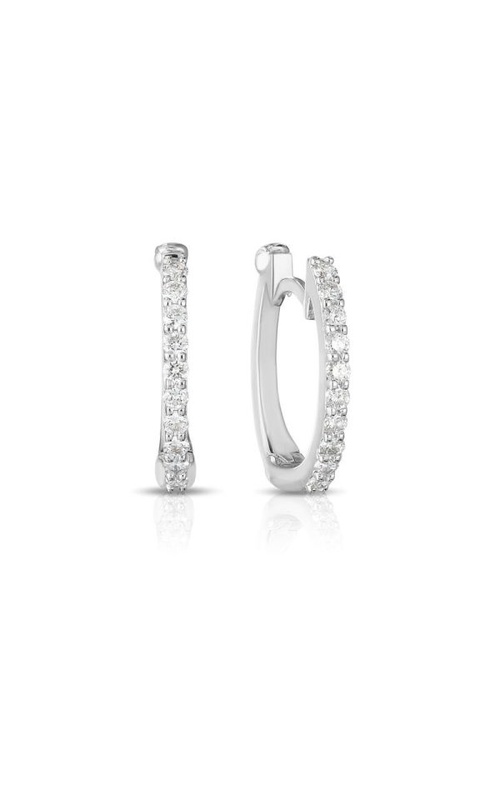 18KWG GOLD PERFECT DIAMOND HOOP PAVE DIAMOND HUGGY EARRINGS, 0.20CTW, 12MM HINGED HOOP