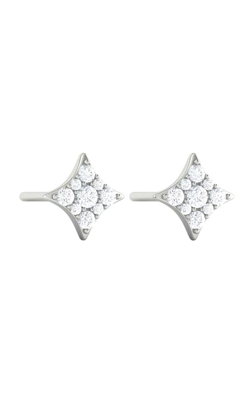 14KW DIAMOND STAR STUDS 18RDS=0.29CTW PUSHBACK