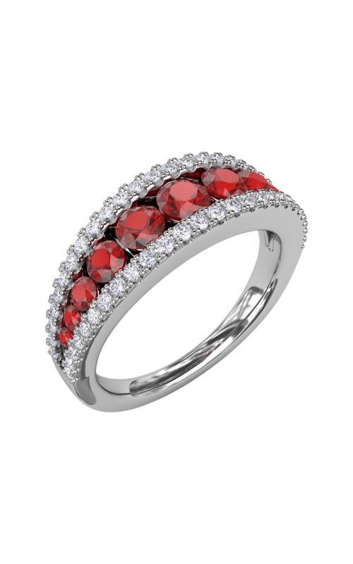 14K WG 1.51CTW RUBY AND DIAMOND CHANNEL SET RING