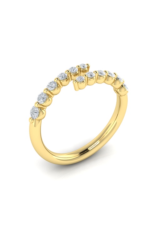 14KY BYPASS STYLE LADIES FASHION RING 12RDS=0.38CTW