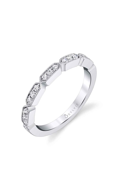 14KW 1/2 ETERNITY WEDDING BAND, MILGRAIN EDGING, 17 RDS = 0.22CTW