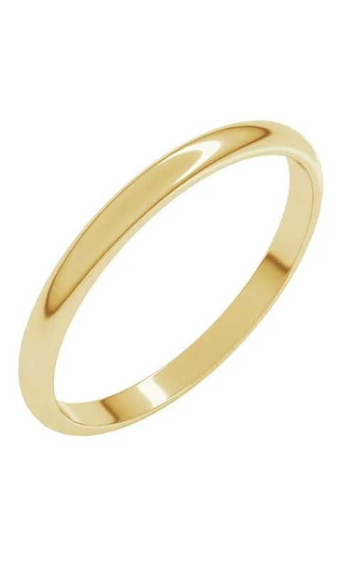 14KY 2MM LIGHTWEIGHT, HALF ROUND WEDDING BAND