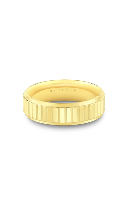 14KY WEDDING BAND, POLISHED, NARROW CROSS SECTION CENTER, POLISHED EDGE, SIZE 10 6.5MM