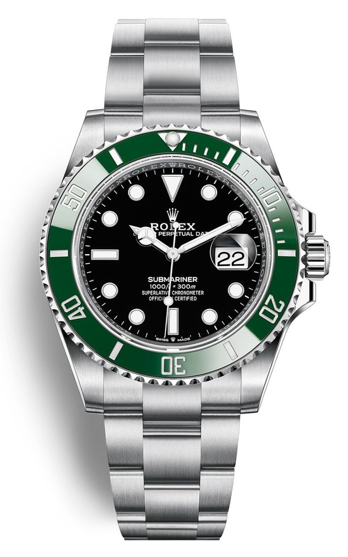 40MM SS SUBMARINER GREEN BEZEL, BLACK INDEX DIAL, OYSTER BRACELET S#D516199 BOX AND MANUAL