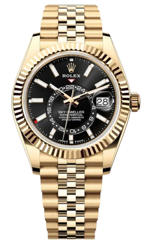42MM 18KY SKY-DWELLER, BRIGHT BLACK DIAL, WHITE LETTERING, JUBILEE BRACELET Y-62228 S#TV893760