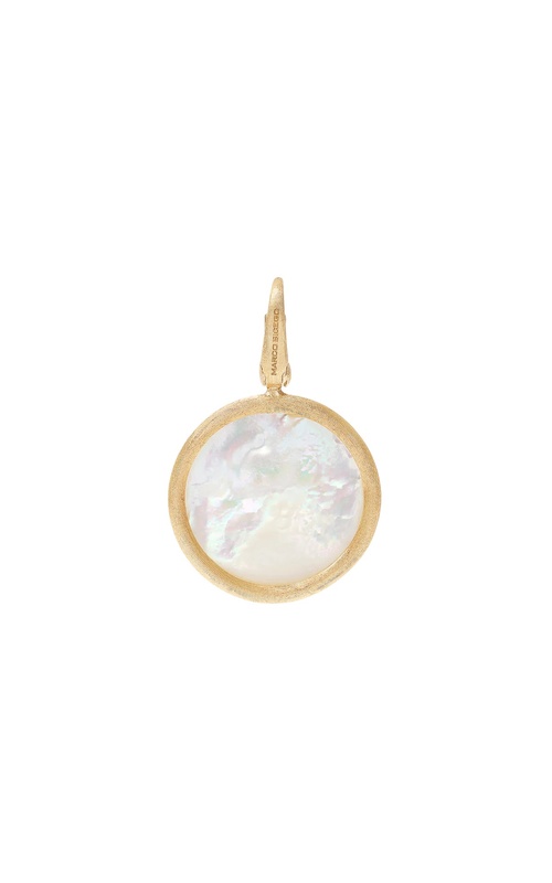 18KY JAIPUR MOTHER OF PEARL BEZEL SET 1 INCH PENDANT