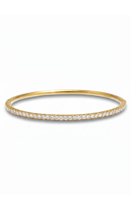 18KYG DIAMOND BANGLE, HALF ETERNITY 39 RDS= 1.00CT