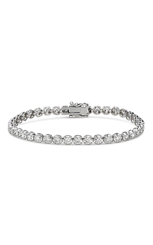 14KW 4 PRONG MIRACLE HEAD DIAMOND TENNIS BRACELET, 40 DIAS RDS = 4.08CTW, G-H VS