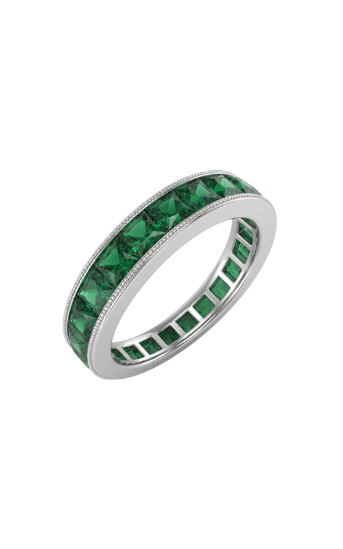 18KWG RING THIN FRENCH CUT TSAVORITES ETERNITY BAND 3MM WIDE TSAV=2.08TW SIZE 6.5