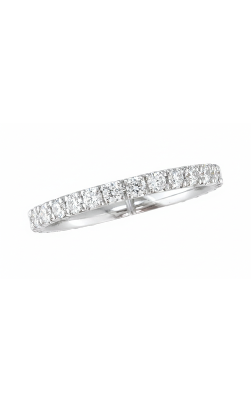 PLATINUM 0.70CTW DIAMOND F, VS1 FRENCH CUT PAVEE ETERNITY BAND SZ 5