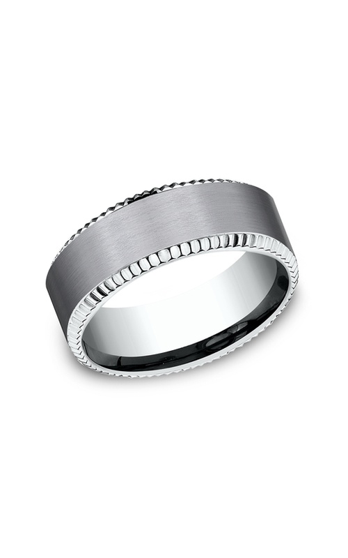 14KW 7MM WEDDING BAND WITH COIN BEVEL EDGES AND A SATIN FINISH CENTER SIZE 10