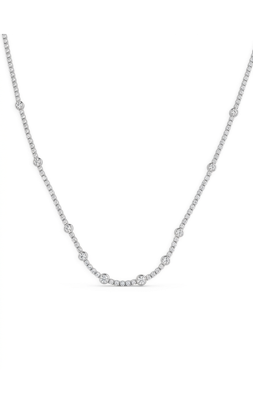 18KW 1.90CTW DIAMOND NECKLACE 16 WITH SMALL PRONG SET ROUND DIAMOND LINKS AND LARGER ROUND PRONG S