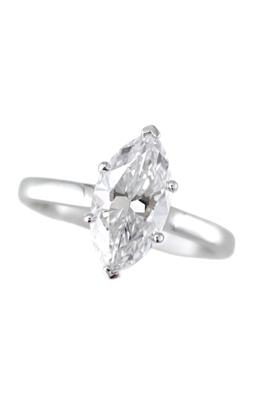 18KW 0.03CTW DIAMOND ENGAGEMENT RING CUSTOM MADE FOR DM6-31827. 6 PRONG MARQUISE HEAD WITH PEAKABOO