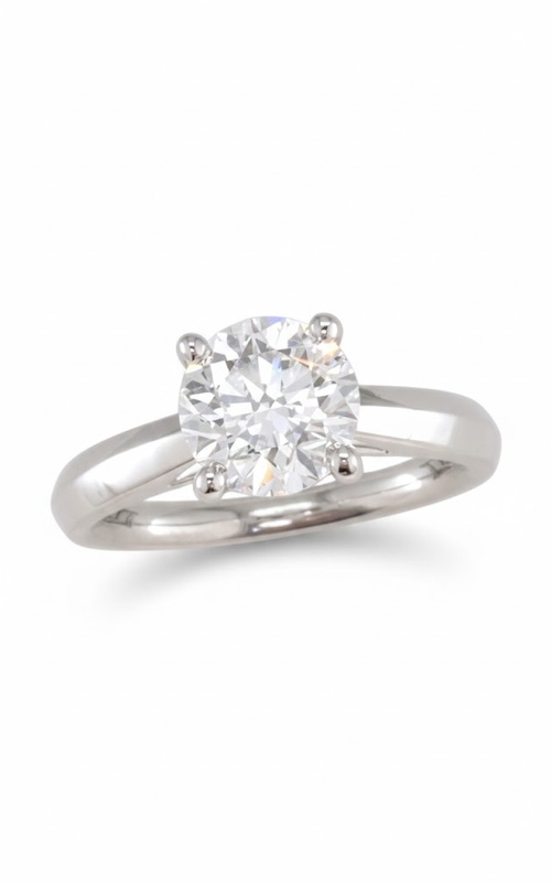 PLATINUM 7.3MM DIAMOND SOLITAIRE ENGAGEMENT RING SET WITH DR5-29785 CENTER 4 PRONG LOW SET HEAD WIT