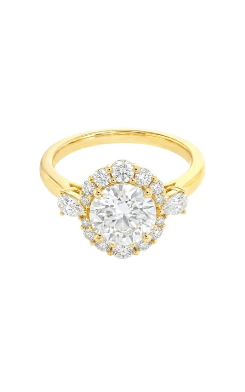 18KY 0.37CTW 1.40CT WHITE TOPAZ LADIES FASHION RING WITH A CHECKERBOARD ROUND WT CENTER WITH DIAMON
