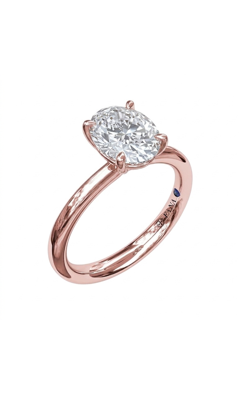 14KRG SOLITAIRE ENG RING 1.5CT OVAL CZ CENTER IN A 4 PRONG HEAD WITH POINTED SAFETY BAR