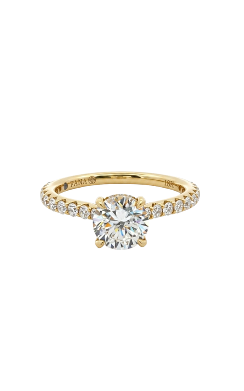 18KY 0.48CTW DIAMOND ENGAGEMENT RING WITH A 4 PRONG SET 1.02CT CZ CENTER STONE WITH HIDDEN, PEAKABOO