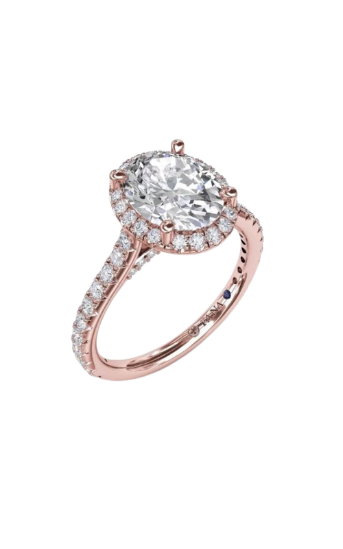 18KR 0.57CTW DIAMOND ENGAGMENT RING WITH 7.8X7.3MM CUSHION CZ CENTER WITH HALO, PEAKABOO DIAMONDS,