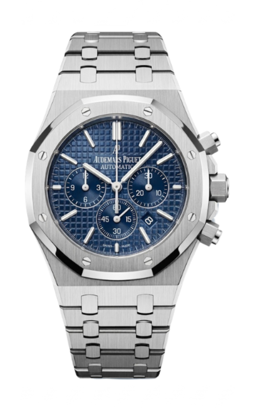 41MM SS AUDEMARS PIGUET ROYAL OAK CHRONOGRAPH WITH BLUE DIAL AND SUBDIALS ON BRACELET.S#I25521. 2016