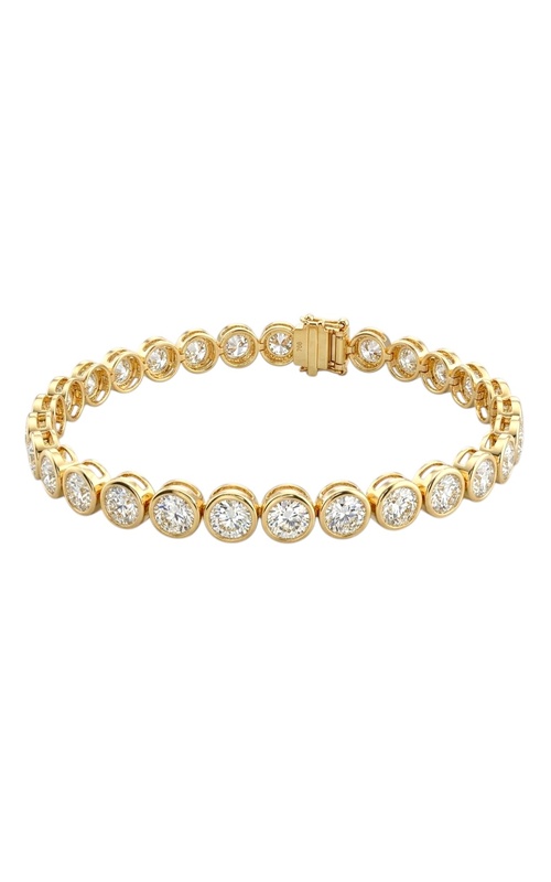 14KY BEZEL SET DIAMOND TENNIS BRACELET, 32 DIAS RDS = 8.30CTW, G-H VS