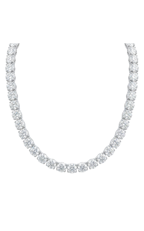 14KW DIAMOND TENNIS NECKLACE, MIRACLE HEAD SETTING, 125 RDS = 5.01CTW, H-I VS-SI1, 16.5