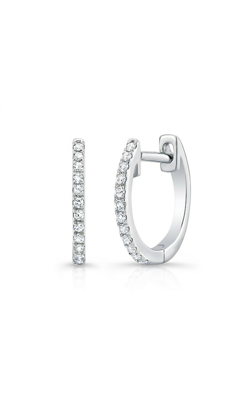 14KW SMALL DIAMOND HUGGIE EARRINGS, 22DIAS=0.09CTW