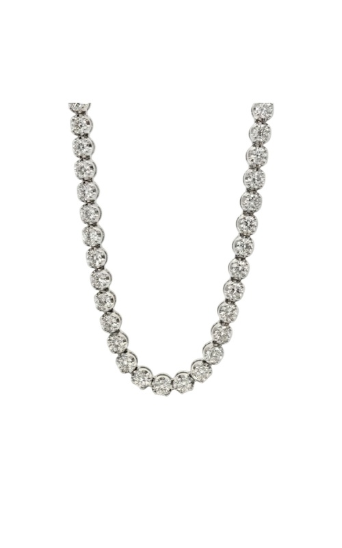 14KW TENNIS NECKLACE, MIRACLE SETTING, 132 RDS = 8.30CTW, H-I VS2-SI1, 16.5
