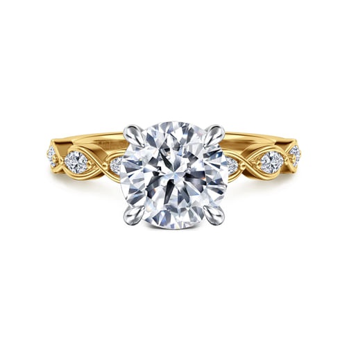 Marquise Sidestone Engagement Ring