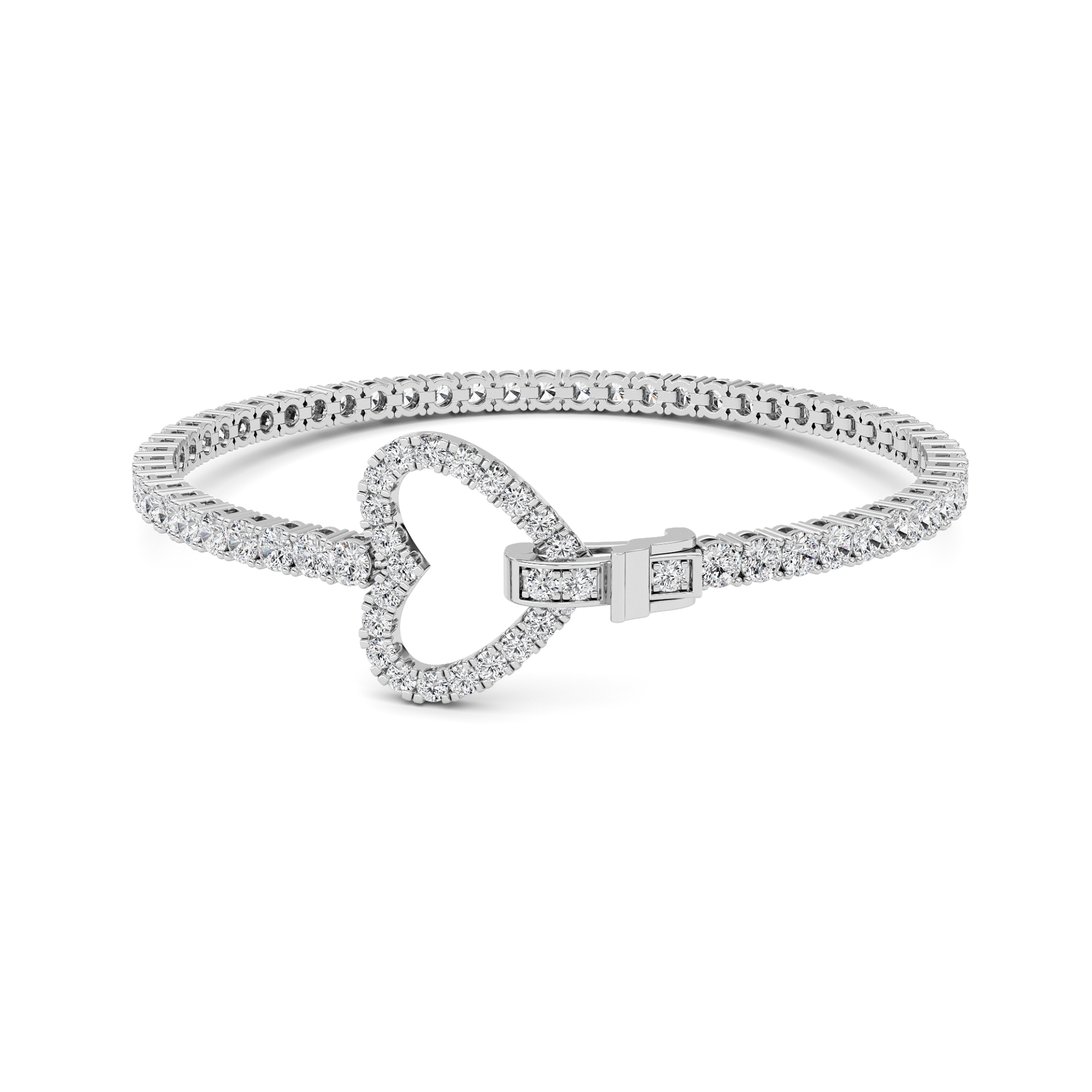 5.00 CT Round Diamond Bracelet in 14K White Gold