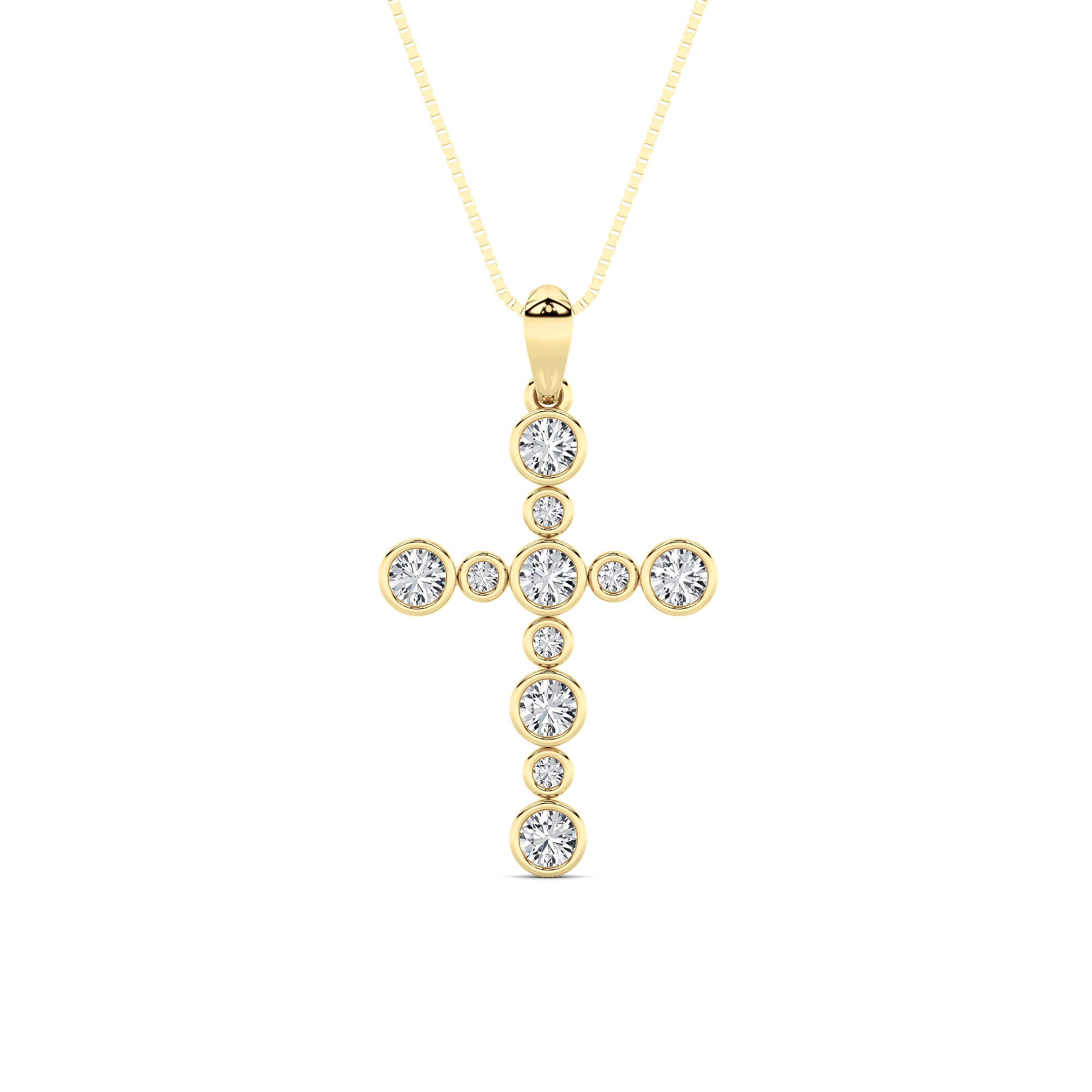 1.00 CT Diamond Necklace in 14K Yellow Gold