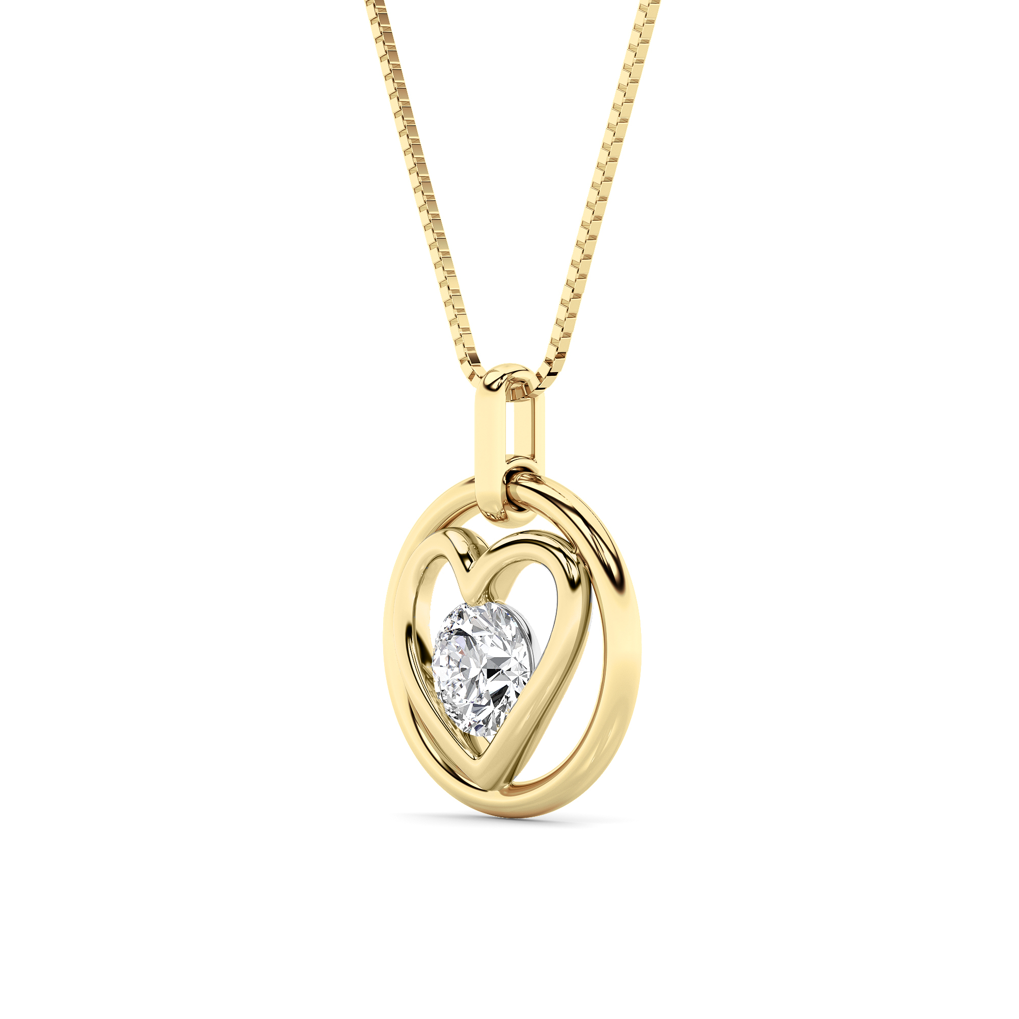 0.75 CT Diamond Necklace in 14K Yellow Gold