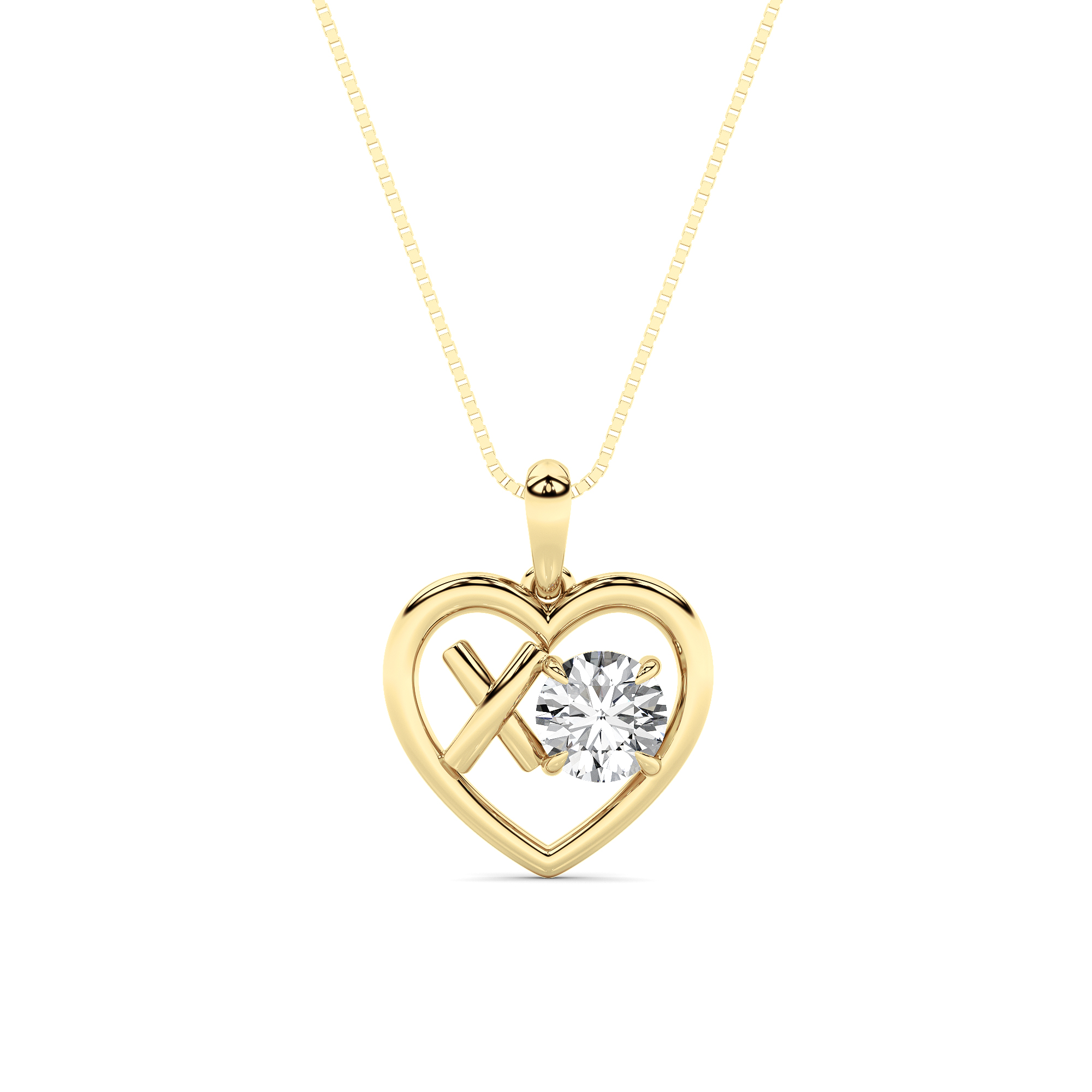 1.00 CT Diamond Necklace in 14K Yellow Gold