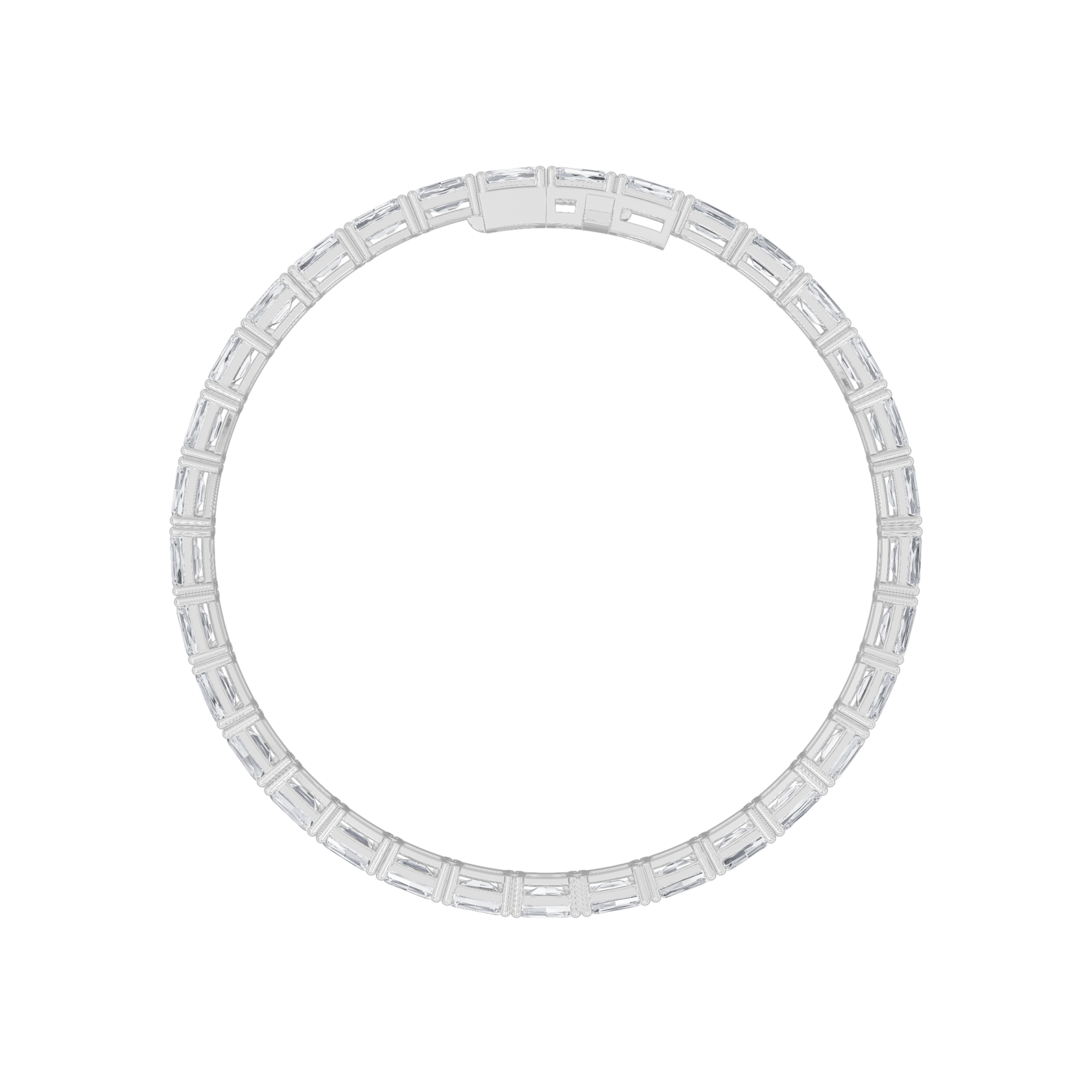 15.00 CT Radiant Diamond Bracelet in 14K White Gold