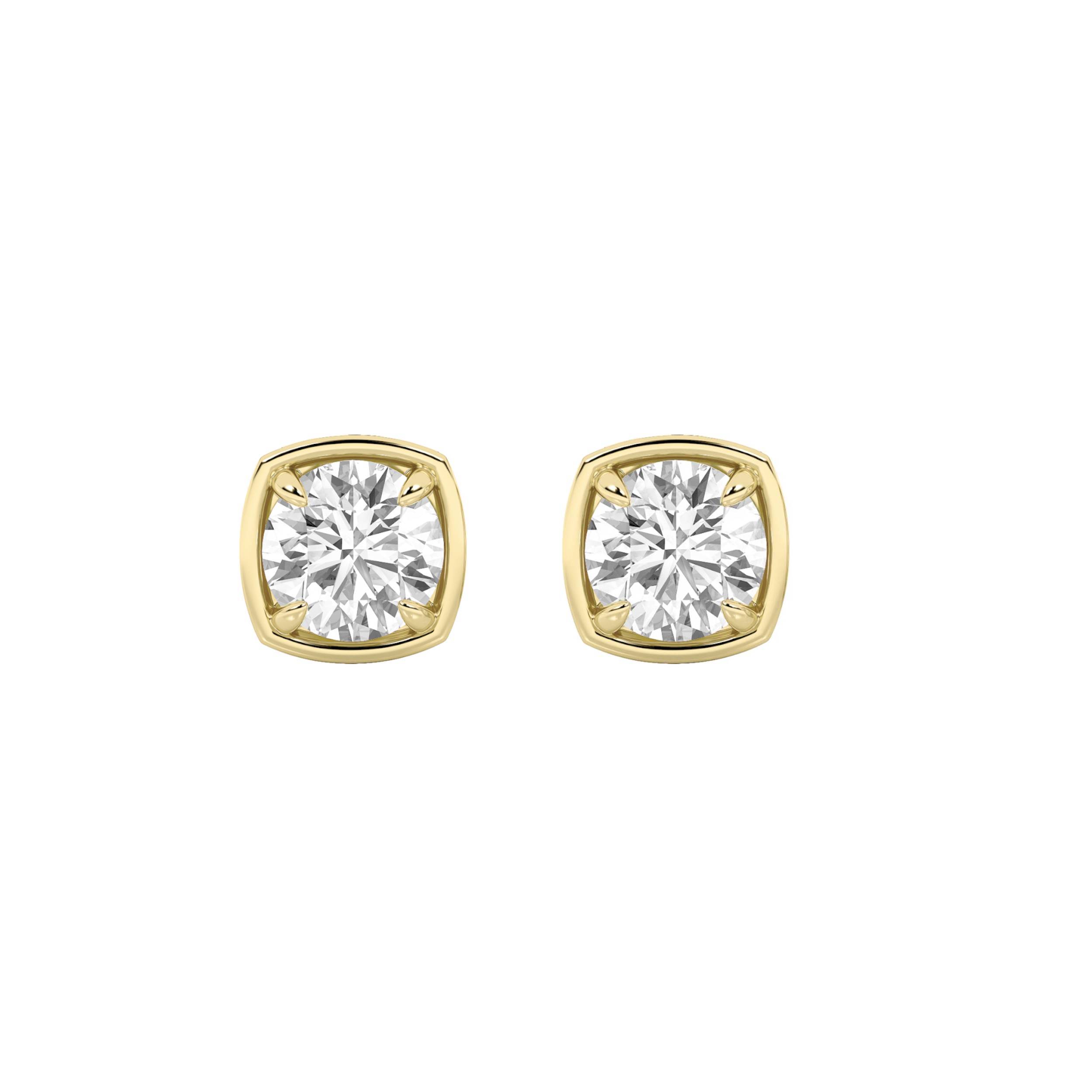 2.00 CT Round Diamond Earring in 14K Yellow Gold
