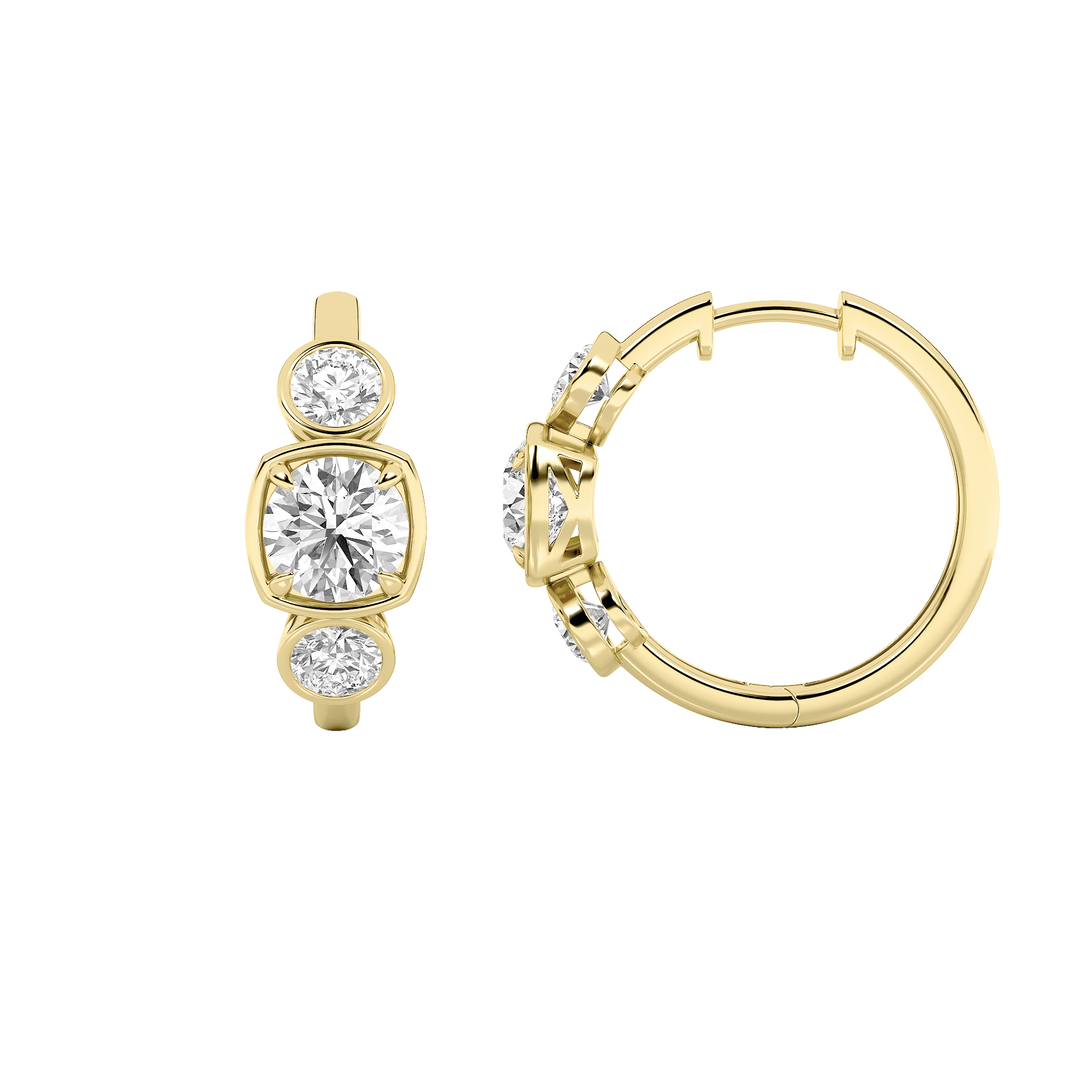 3.00 CT Round Diamond Earring in 14K Yellow Gold