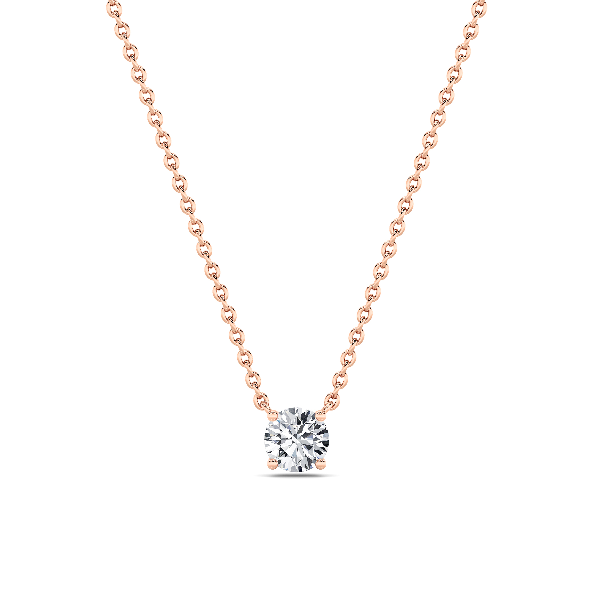 1.50 CT Diamond Necklace in 14K Rose Gold