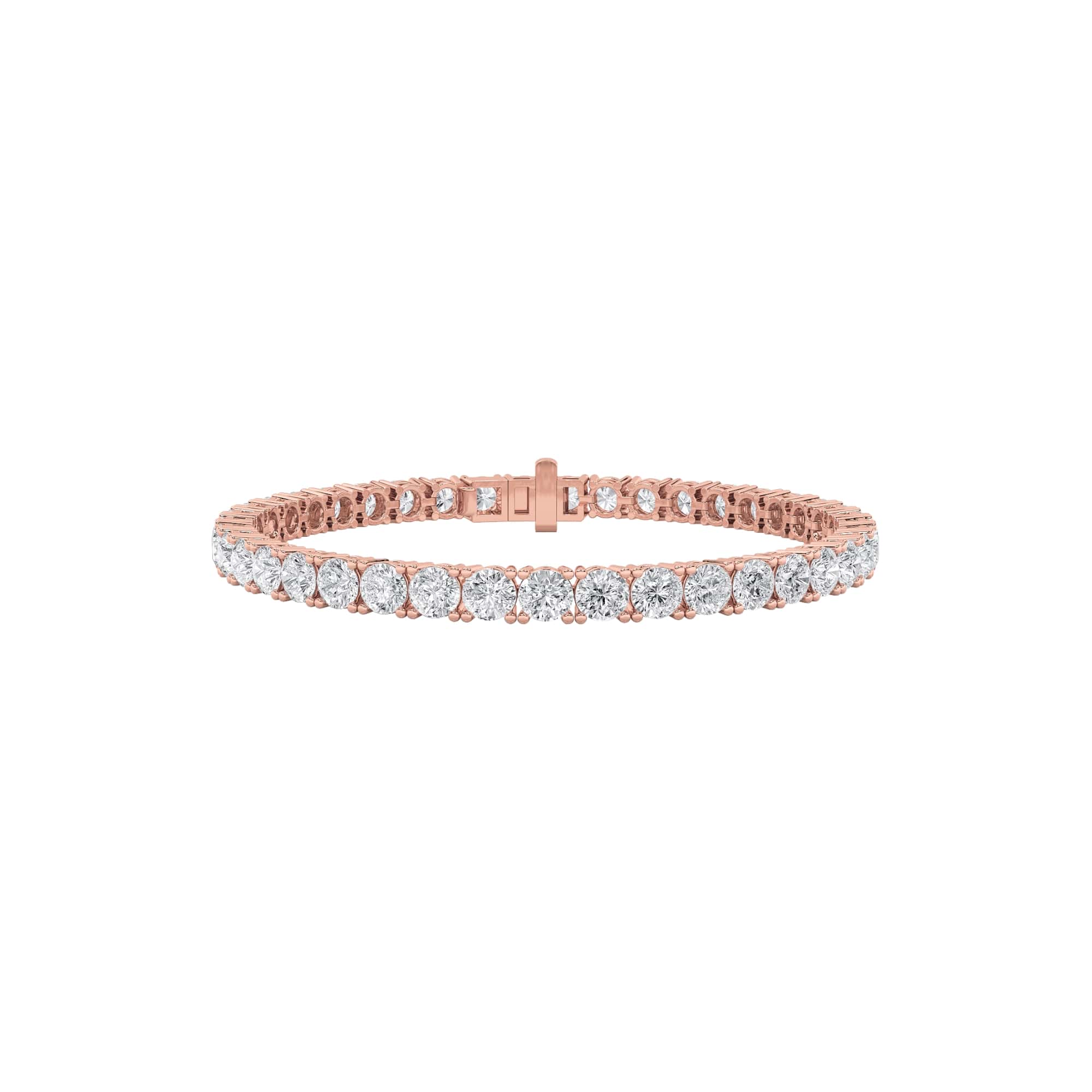 12Cttw Round Shaped Lab Grown Diamond (F/VS) Tennis Bracelet in 14K Gold