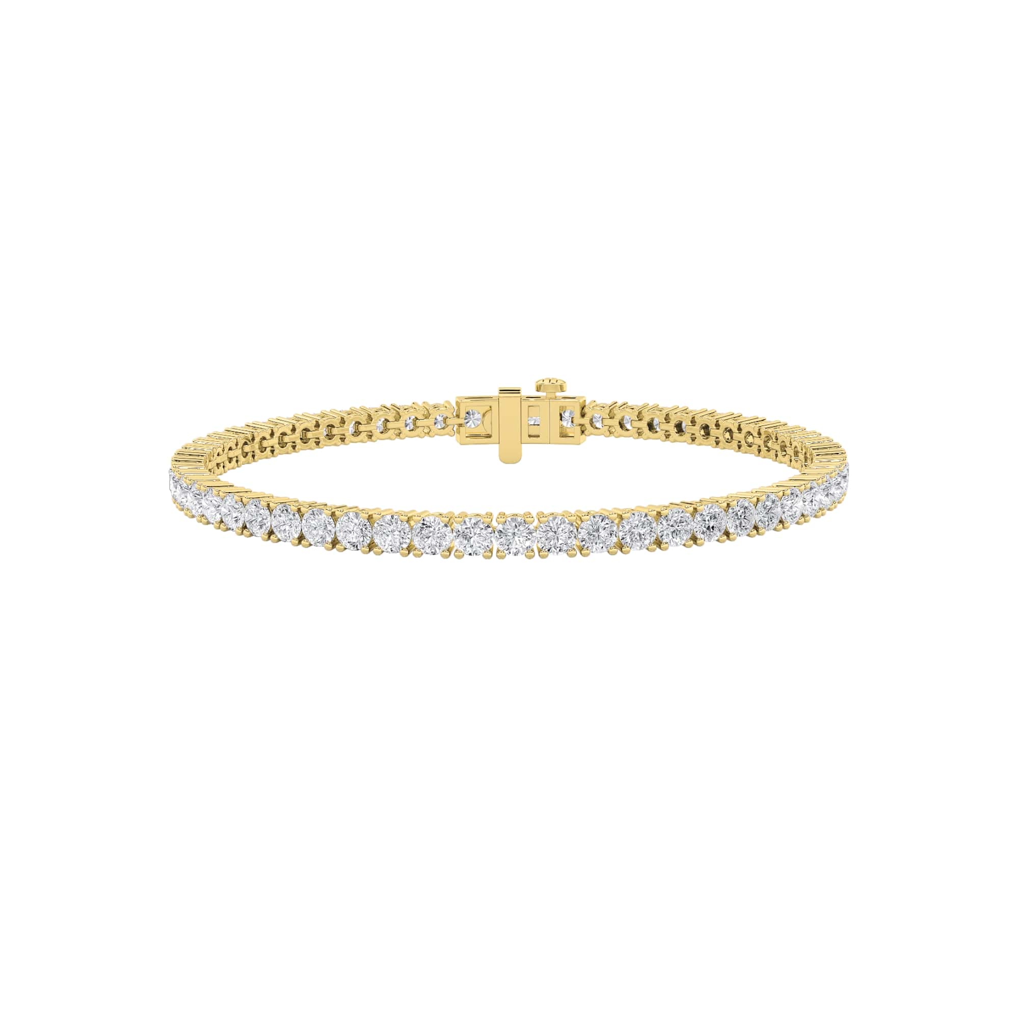 7Cttw Round Shaped Lab Grown Diamond (F/VS) Tennis Bracelet in 14K Gold