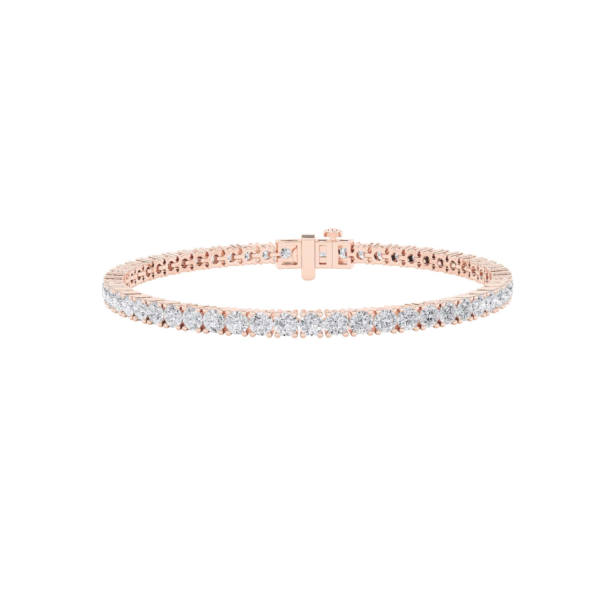 7Cttw Round Shaped Lab Grown Diamond (F/VS) Tennis Bracelet in 14K Gold