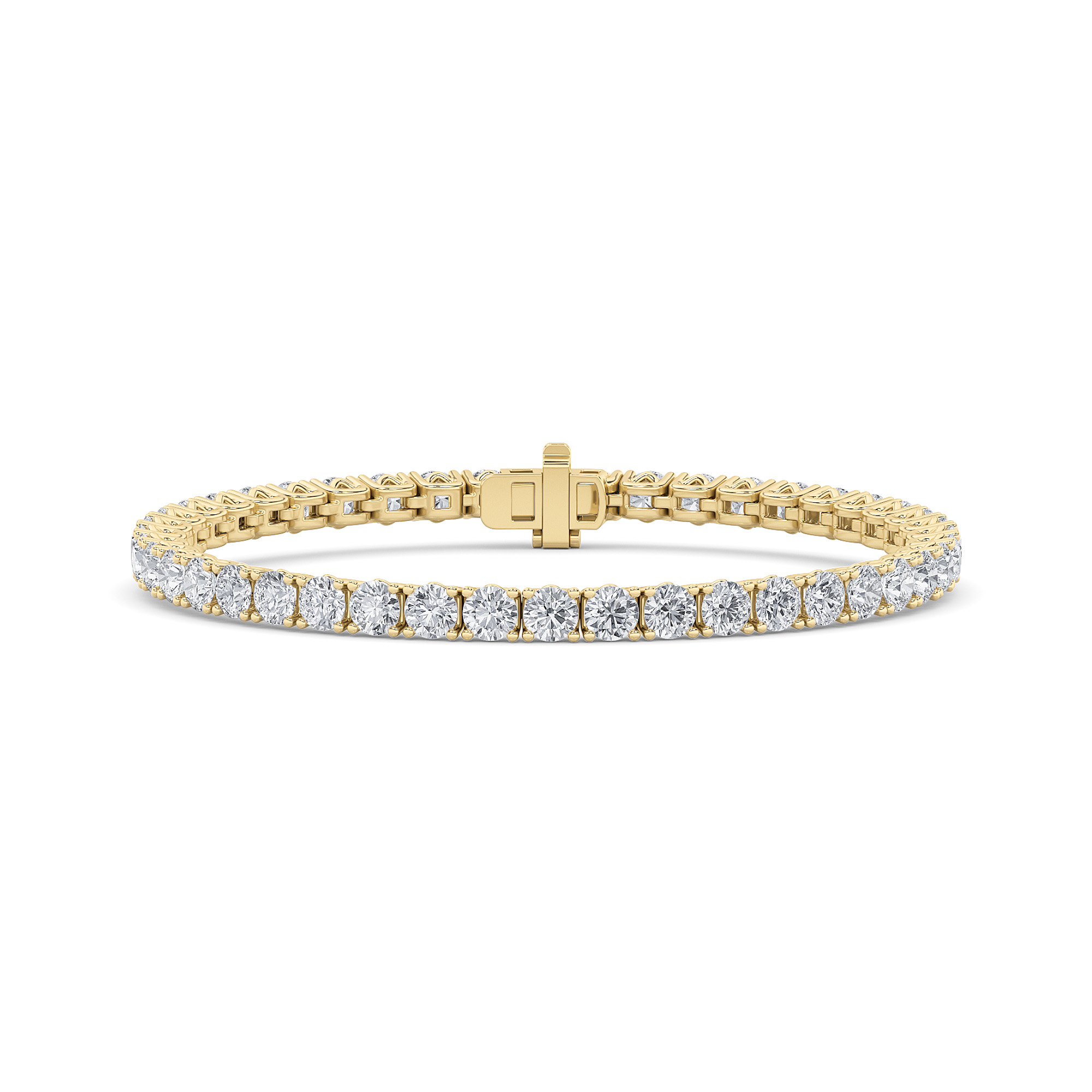 10Cttw Round Shaped Lab Grown Diamond (F/VS) Tennis Bracelet in 14K Gold