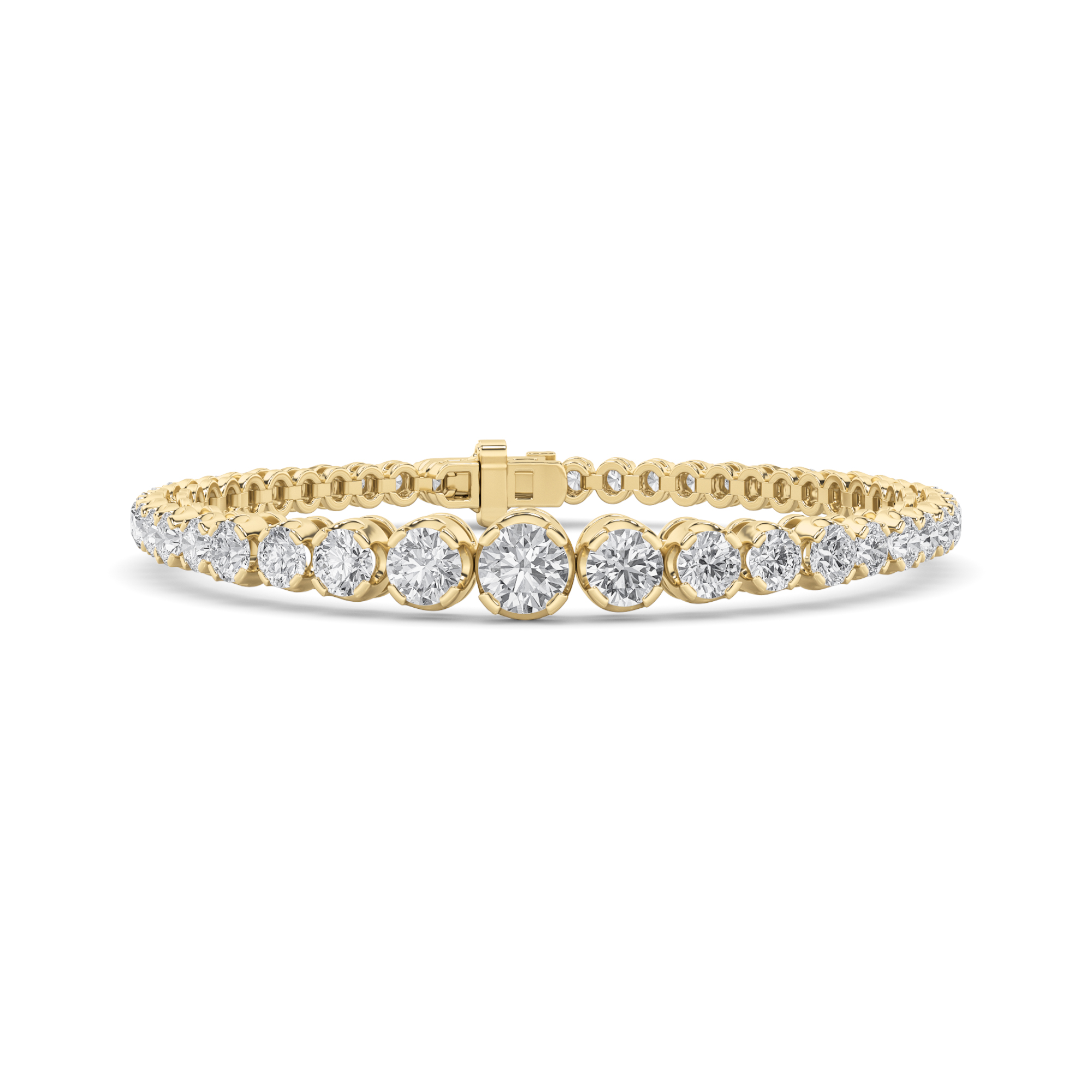 5Cttw Round Shaped Lab Grown Diamond (F/VS) Graduating Tennis Bracelet in 14K Gold