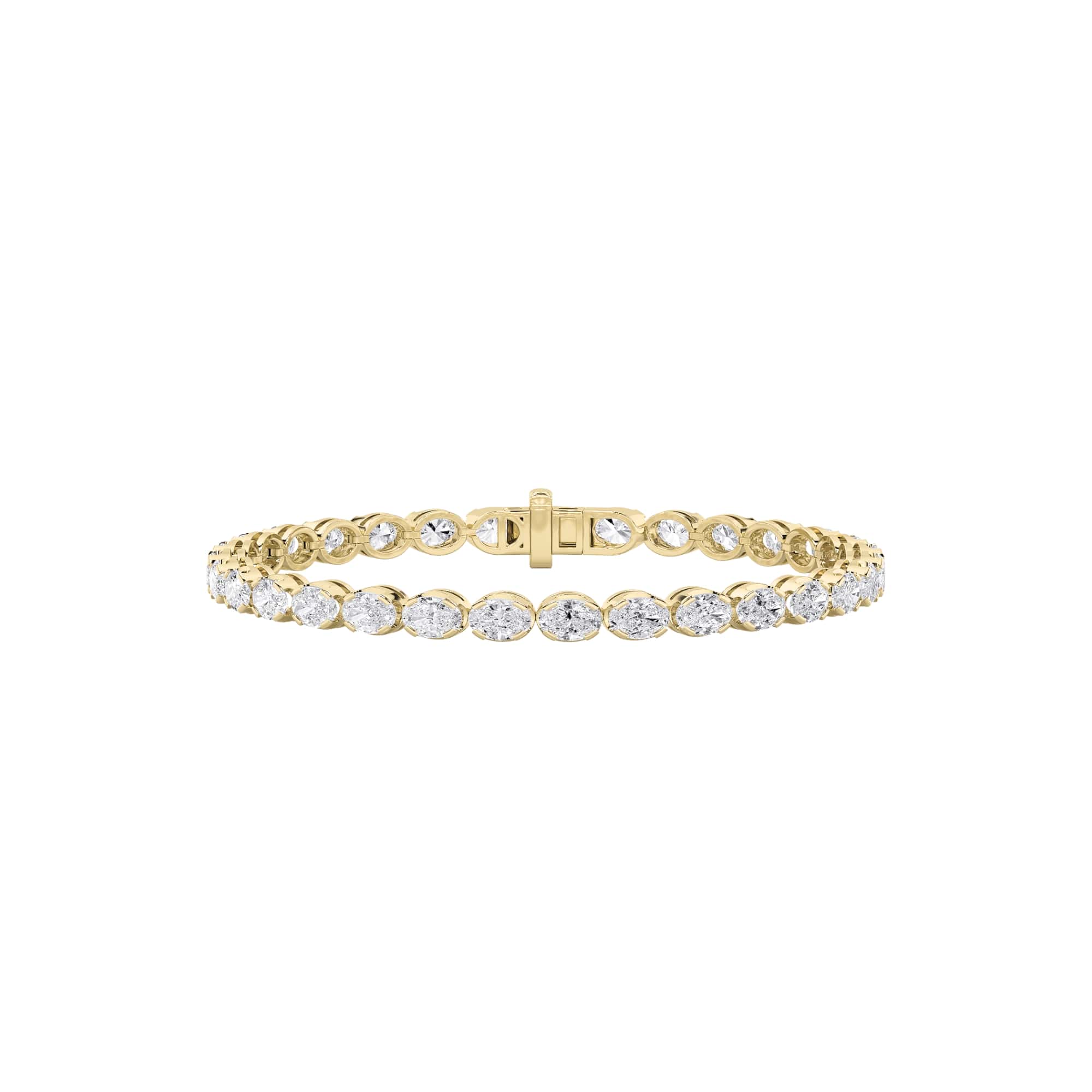 10.5Cttw Oval Shaped Lab Grown Diamond (F/VS)  Bracelet in 14K Gold
