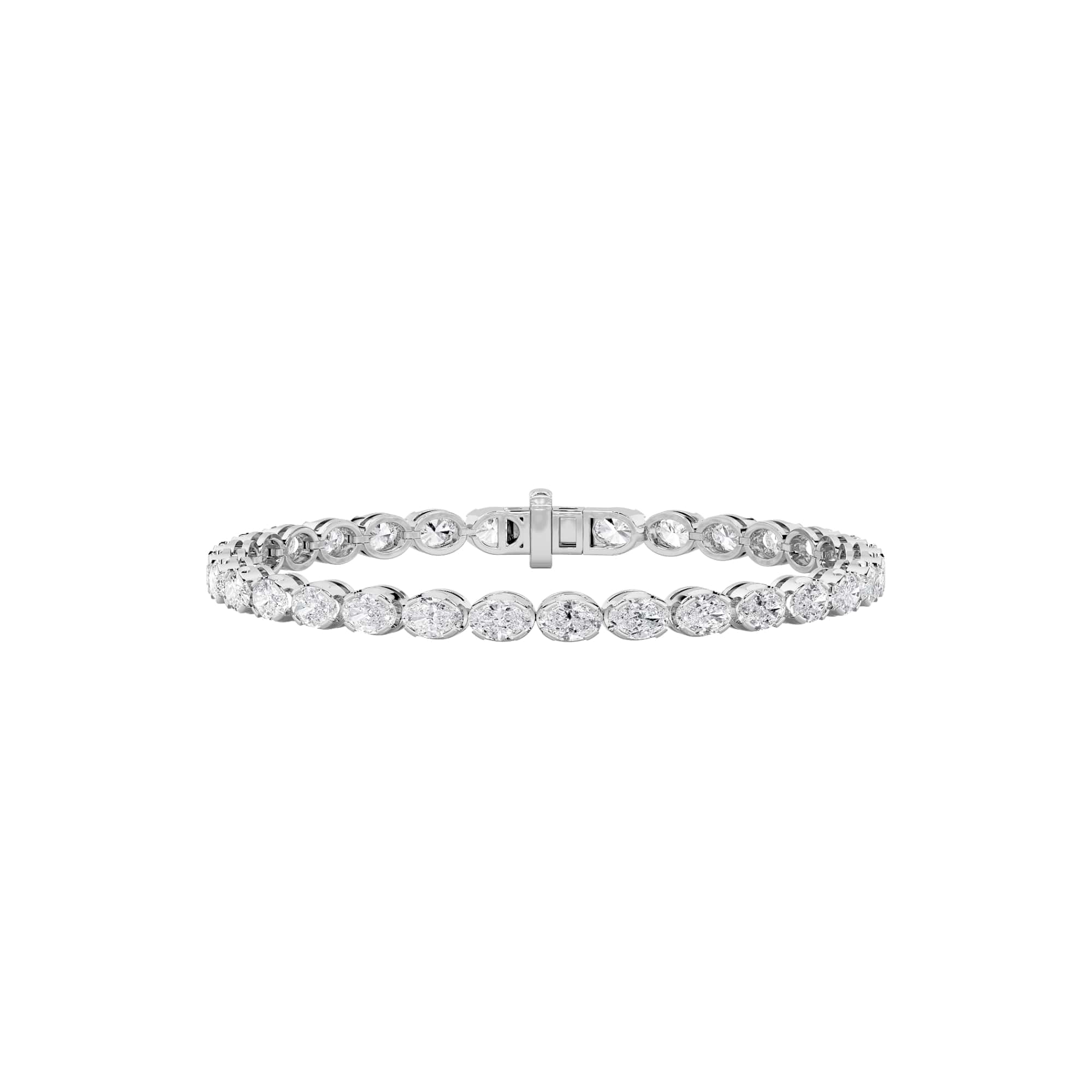 11Cttw Oval Shaped Lab Grown Diamond (F/VS)  Bracelet in 14K Gold